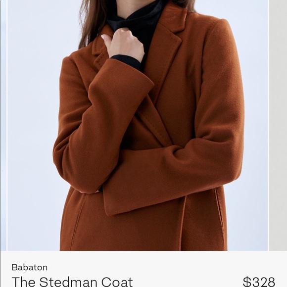 NWOT - Aritzia (Babaton) Stedman Coat in Rich Camel shade 🤎 - Picture 3 of 7